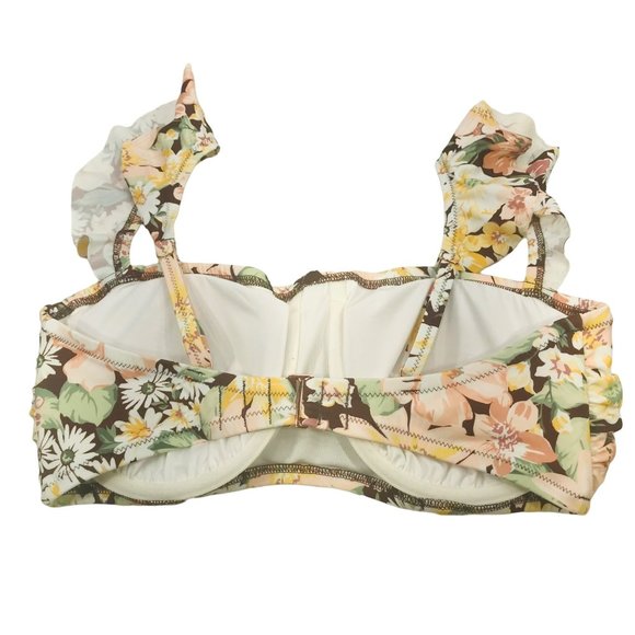 Shade And Shore Women's Size 34DD Ruffle Strap Bikini Swim Top Cinnamon NWOT - Picture 2 of 12